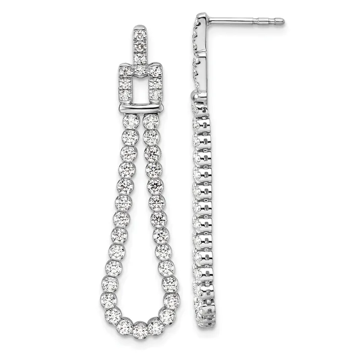 Goldia Earrings 14k White Gold 1 58 Ct Lab Grown Diamond VSSI G Dangle Loop Post Earrings