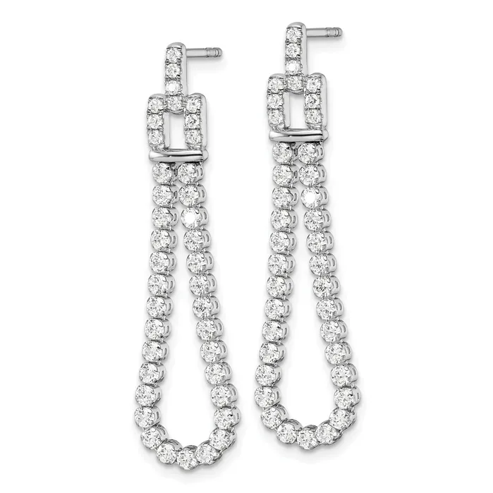 Goldia Earrings 14k White Gold 1 58 Ct Lab Grown Diamond VSSI G Dangle Loop Post Earrings