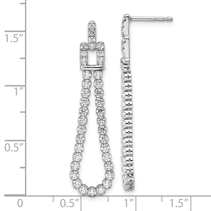 Goldia Earrings 14k White Gold 1 58 Ct Lab Grown Diamond VSSI G Dangle Loop Post Earrings