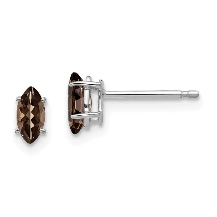 Goldia Earrings 14k White Gold 6x3mm Marquise Smok Yellow Gold Quartz Earring Goldia Earrings 14k White Gold 6x3mm Marquise Smok Yellow Gold Quartz Earring