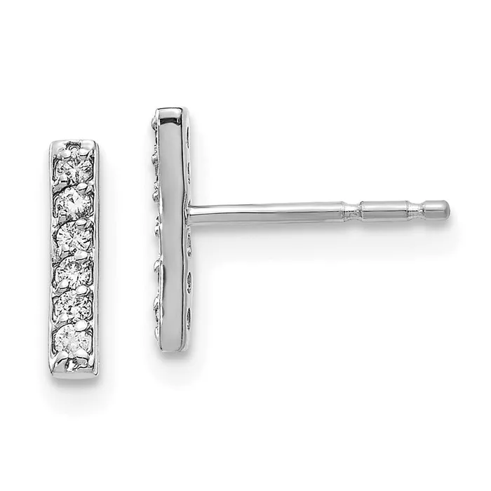 Goldia Earrings 14k White Gold Bar Earrings Mtg nonRhodium