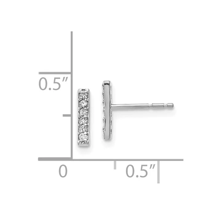 Goldia Earrings 14k White Gold Bar Earrings Mtg nonRhodium