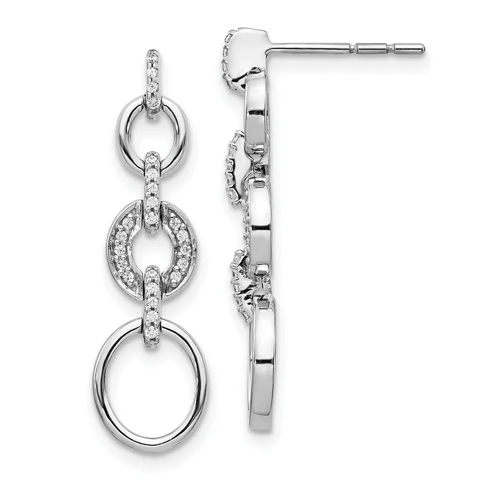 Goldia Earrings 14K White Gold Lab Grown VSSI G Diamond Fancy Dangle Earrings