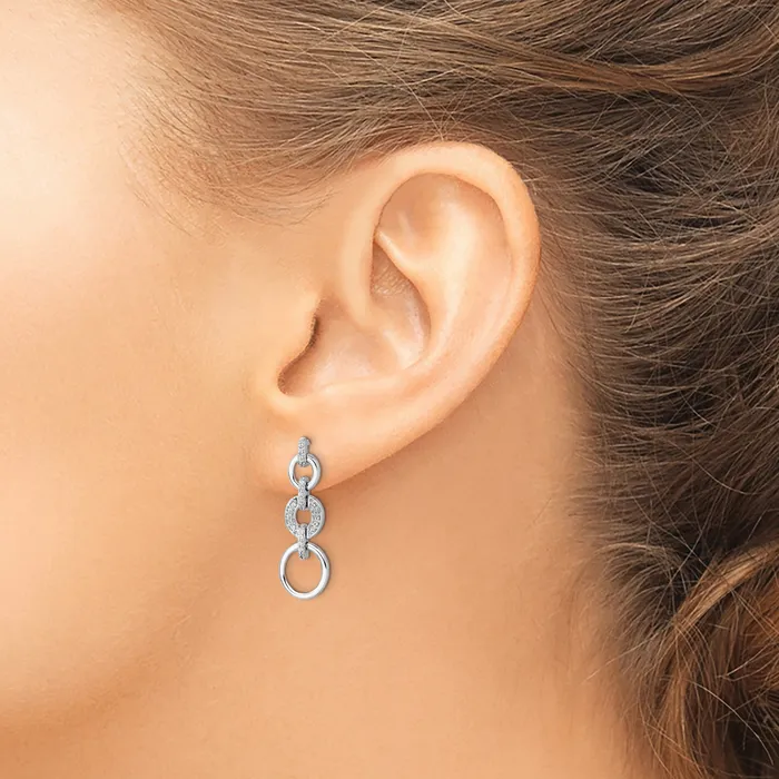 Goldia Earrings 14K White Gold Lab Grown VSSI G Diamond Fancy Dangle Earrings