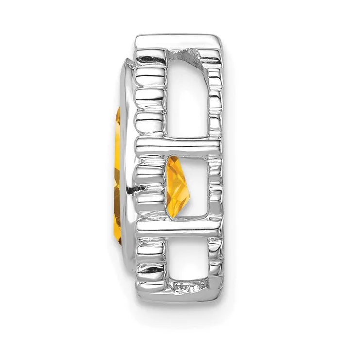 Goldia Earrings 14k White Gold Pear Citrine Chain Slide