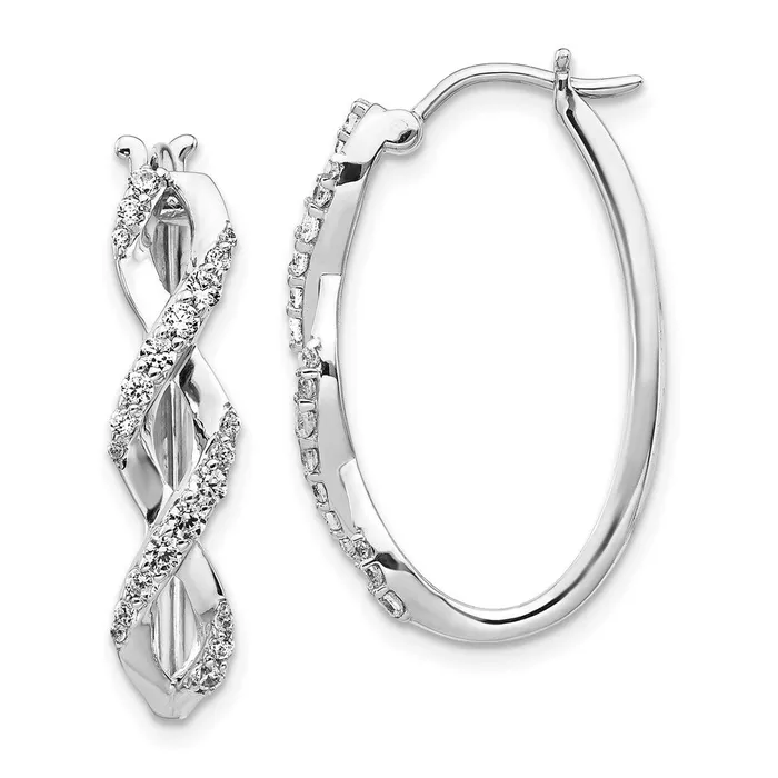 Goldia Earrings 14k White Gold Real Diamond Fancy Earrings