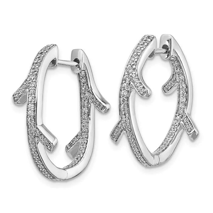 Goldia Earrings 14k White Gold Real Diamond Fancy Earrings