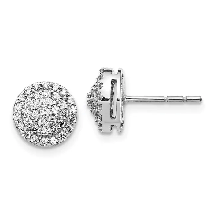Goldia Earrings 14k White Gold Real Diamond Round Cluster Post Earrings Goldia Earrings 14k White Gold Real Diamond Round Cluster Post Earrings