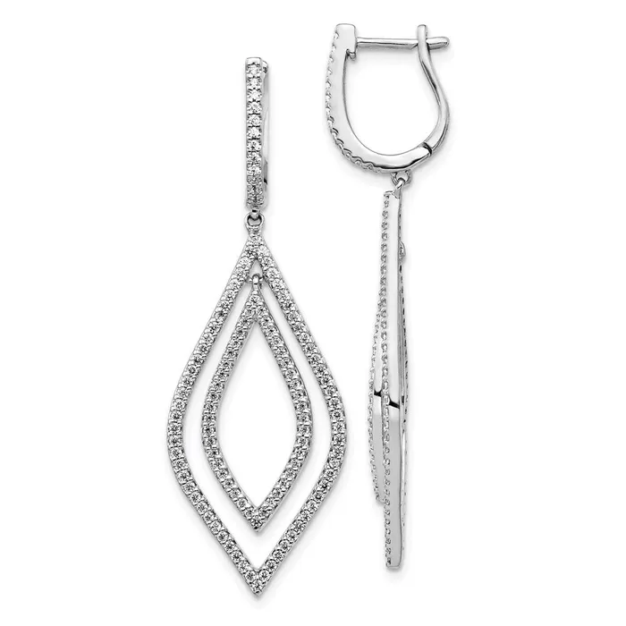 Goldia Earrings 14k White Gold Real Diamond Teardrop Hinged Dangle Earrings Goldia Earrings 14k White Gold Real Diamond Teardrop Hinged Dangle Earrings