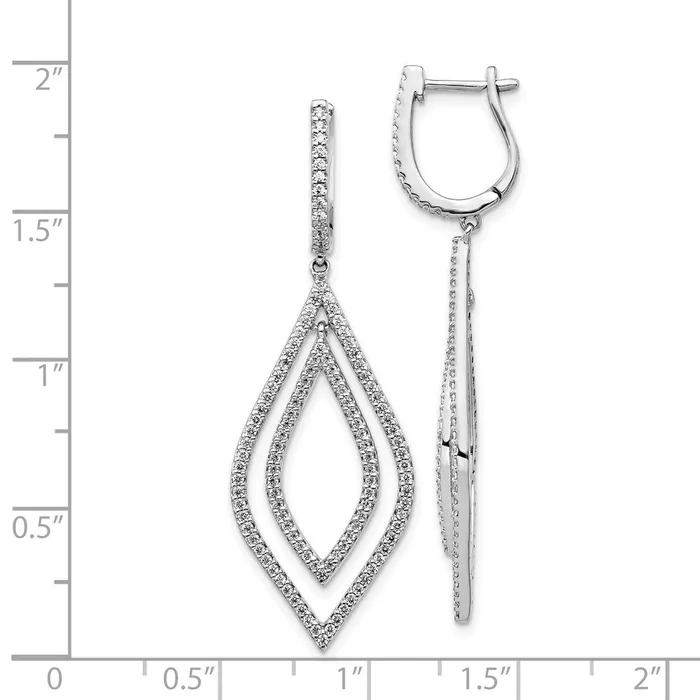 Goldia Earrings 14k White Gold Real Diamond Teardrop Hinged Dangle Earrings