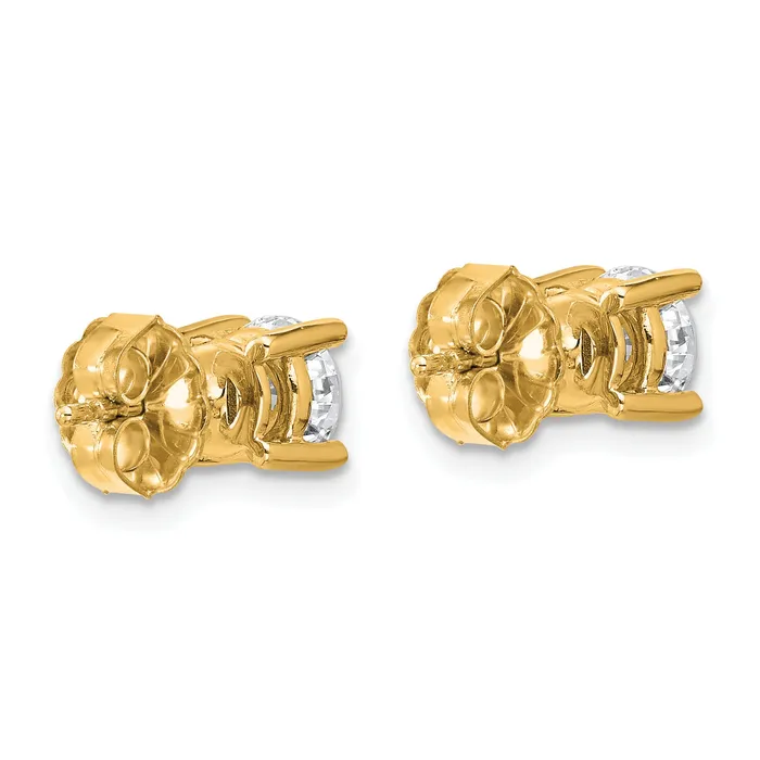 Goldia Earrings 14k Yellow Gold 1 34 ctw Lab Grown Diamond VSSI G Round 4 Prong Heavy Wt Stud Earrings