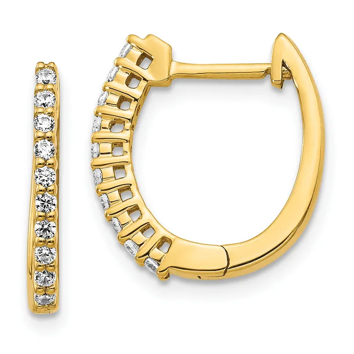 Goldia Earrings 14k Yellow Gold 14 Ct Lab Grown Diamond VSSI G Hinged Hoop Earrings