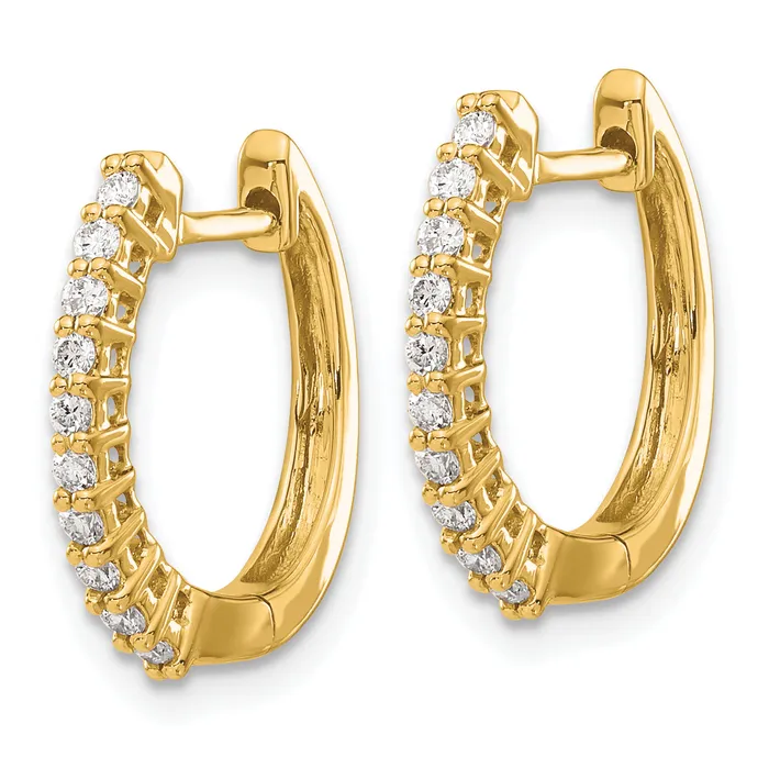 Goldia Earrings 14k Yellow Gold 14 Ct Lab Grown Diamond VSSI G Hinged Hoop Earrings