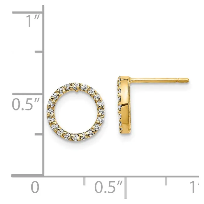 Goldia Earrings 14k Yellow Gold Real Diamond Open Circle Earrings