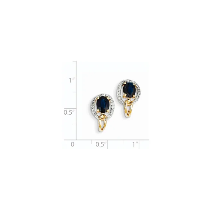 Goldia Earrings 14k Yellow Gold Real Diamond u0026 Sapphire Earrings