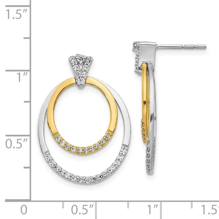 Goldia Earrings 14k Yellow Gold Twotone Real Diamond Earrings