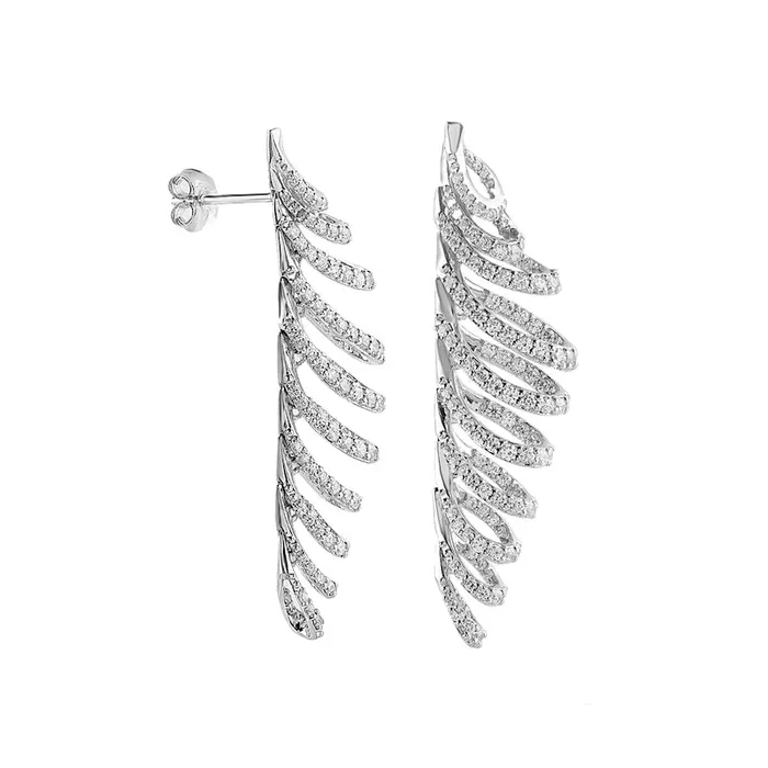 Goldia Earrings 2 CT TW Diamond Cascading Ribbon Drop Earrings in 10K White Gold Goldia Earrings 2 CT TW Diamond Cascading Ribbon Drop Earrings in 10K White Gold