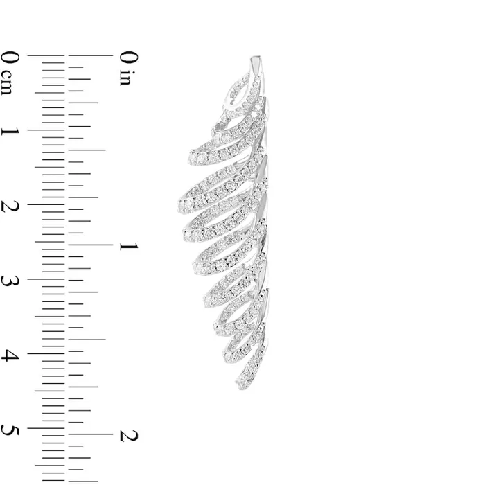 Goldia Earrings 2 CT TW Diamond Cascading Ribbon Drop Earrings in 10K White Gold Goldia Earrings 2 CT TW Diamond Cascading Ribbon Drop Earrings in 10K White Gold
