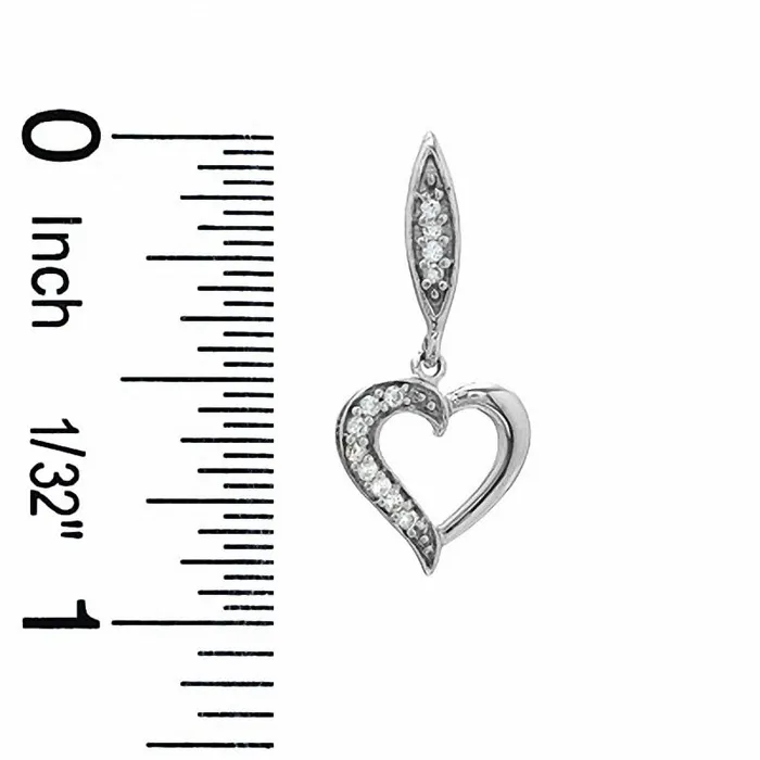 Goldia Earrings Diamond Accent Heart Dangle Earrings in 10K White Gold Goldia Earrings Diamond Accent Heart Dangle Earrings in 10K White Gold