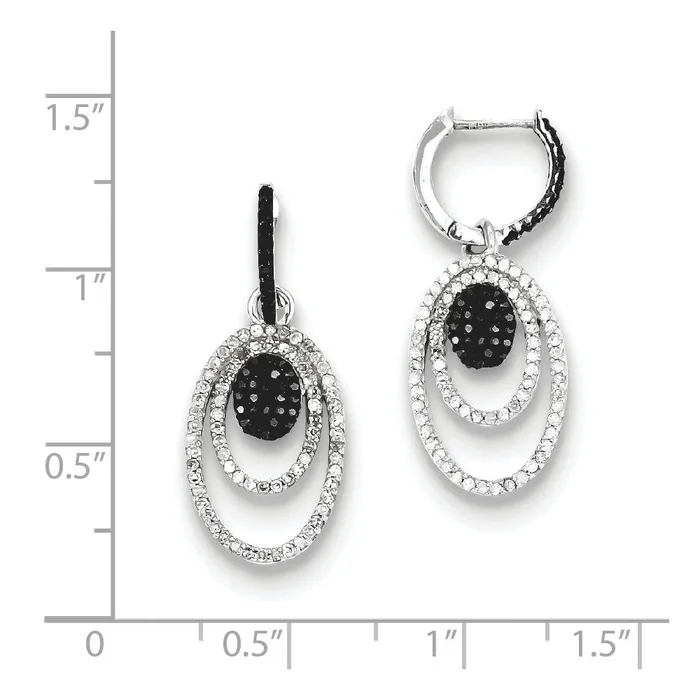 Goldia Earrings Sterling Silver Black and White Diamond Earrings