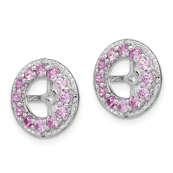 Goldia Earrings Sterling Silver Rhodium Diamond u0026 Created Pink Sapphire Earring Jacket