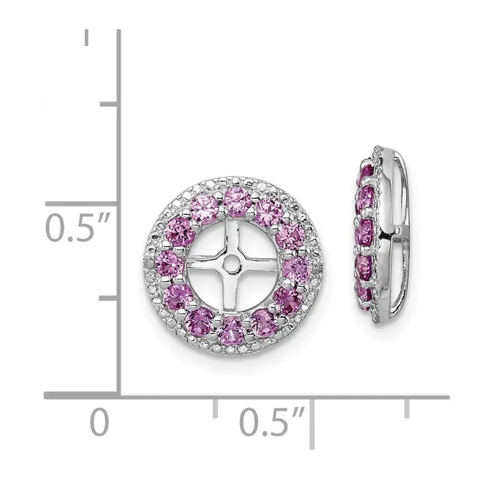 Goldia Earrings Sterling Silver Rhodium Diamond u0026 Created Pink Sapphire Earring Jacket