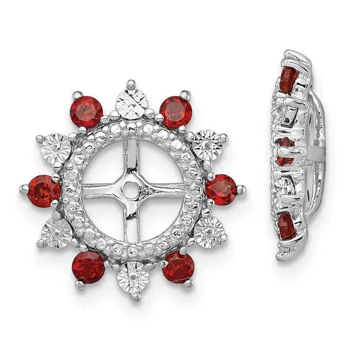 Goldia Earrings Sterling Silver Rhodium Garnet Earring Jacket