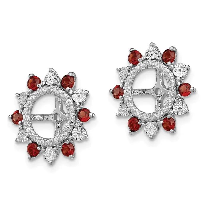 Goldia Earrings Sterling Silver Rhodium Garnet Earring Jacket