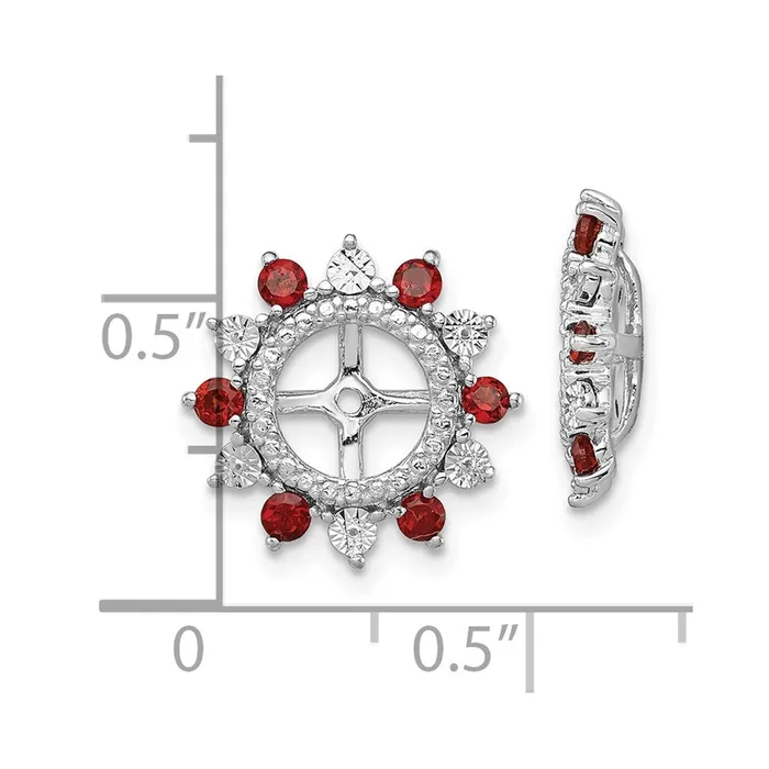 Goldia Earrings Sterling Silver Rhodium Garnet Earring Jacket