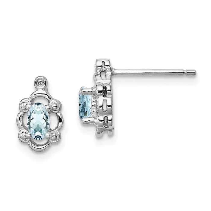Goldia Earrings Sterling Silver Rhodiumplated Aquamarine u0026 Diamond Earrings Goldia Earrings Sterling Silver Rhodiumplated Aquamarine u0026 Diamond Earrings