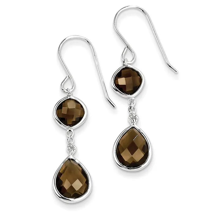 Goldia Earrings Sterling Silver Rhodiumplated Diamond Smoky Quartz Earrings Goldia Earrings Sterling Silver Rhodiumplated Diamond Smoky Quartz Earrings