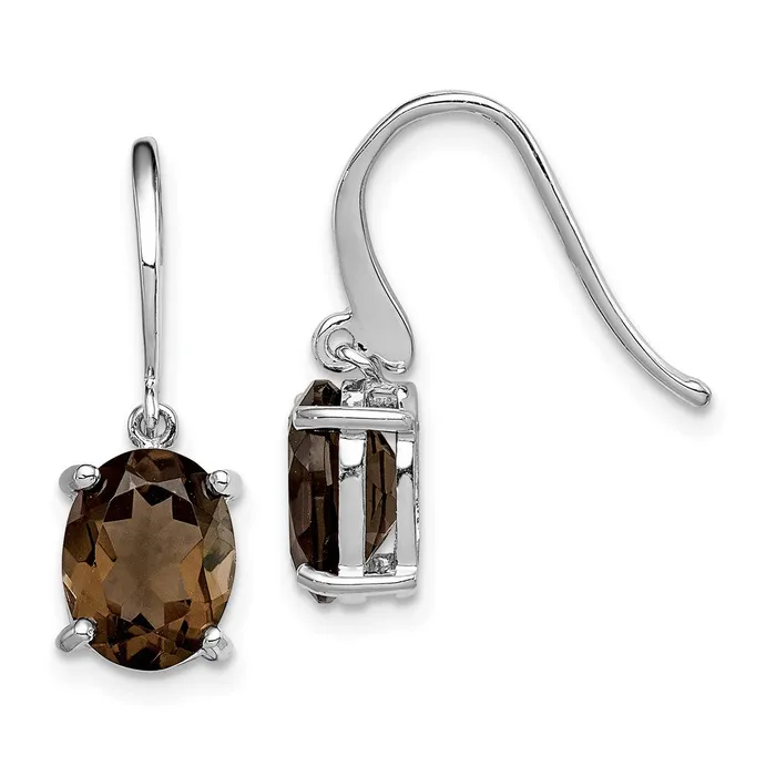 Goldia Earrings Sterling Silver Rhodiumplated Smoky Quartz Earrings