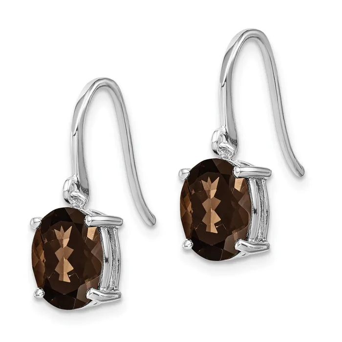 Goldia Earrings Sterling Silver Rhodiumplated Smoky Quartz Earrings
