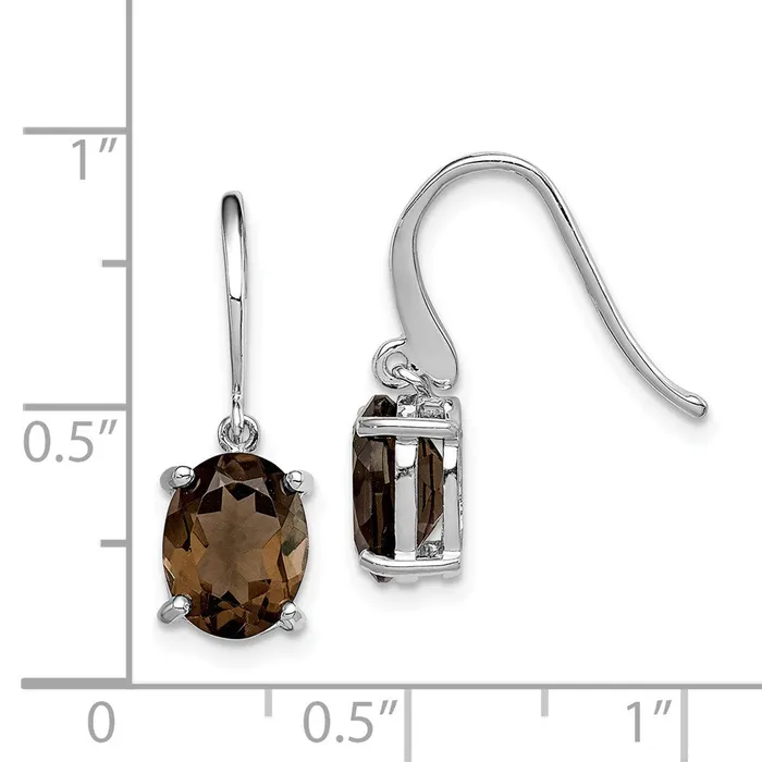 Goldia Earrings Sterling Silver Rhodiumplated Smoky Quartz Earrings