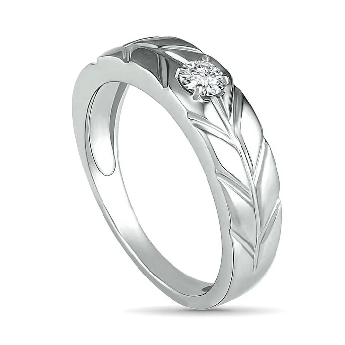 Goldia Mens 020 CT Natural Clarity Enhanced Diamond Solitaire Textured Wedding Band in Solid 10K White Gold Rings Goldia Mens 020 CT Natural Clarity Enhanced Diamond Solitaire Textured Wedding Band in Solid 10K White Gold Rings