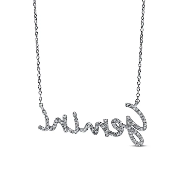 Goldia Necklaces 033 CT TW Natural Diamond Gemini Necklace in Sterling Silver Goldia Necklaces 033 CT TW Natural Diamond Gemini Necklace in Sterling Silver
