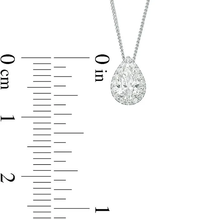Goldia Necklaces 05 CT TW Certified PearShaped Natural Diamond Frame Pendant in 14K White Gold ISI2 Goldia Necklaces 05 CT TW Certified PearShaped Natural Diamond Frame Pendant in 14K White Gold ISI2