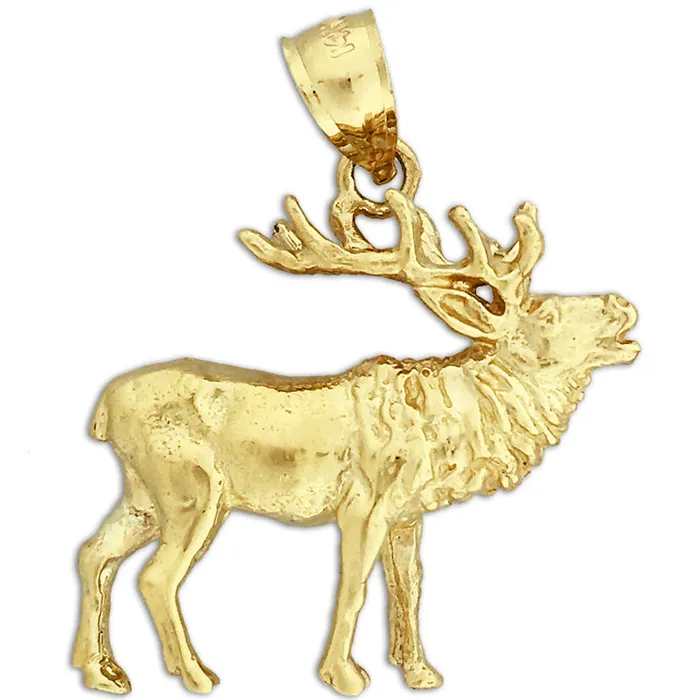 Goldia Necklaces 14K Gold 3D Moose Pendant