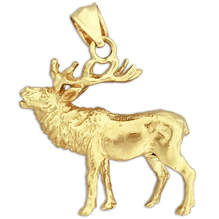 Goldia Necklaces 14K Gold 3D Moose Pendant