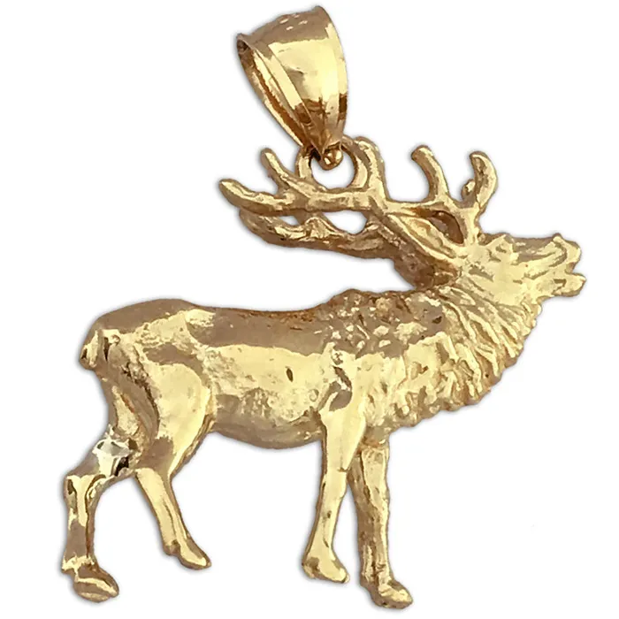 Goldia Necklaces 14K Gold 3D Moose Pendant