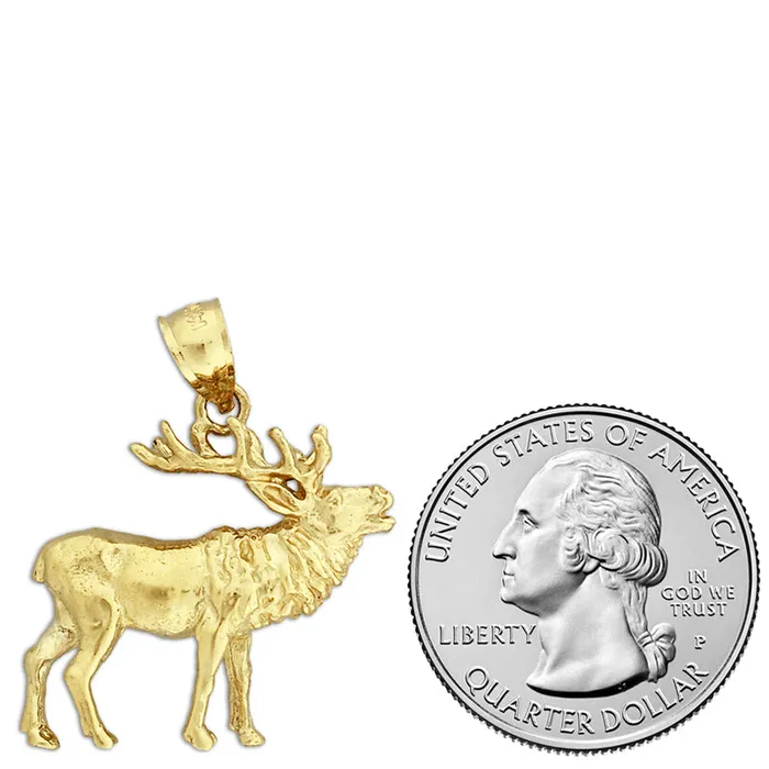 Goldia Necklaces 14K Gold 3D Moose Pendant
