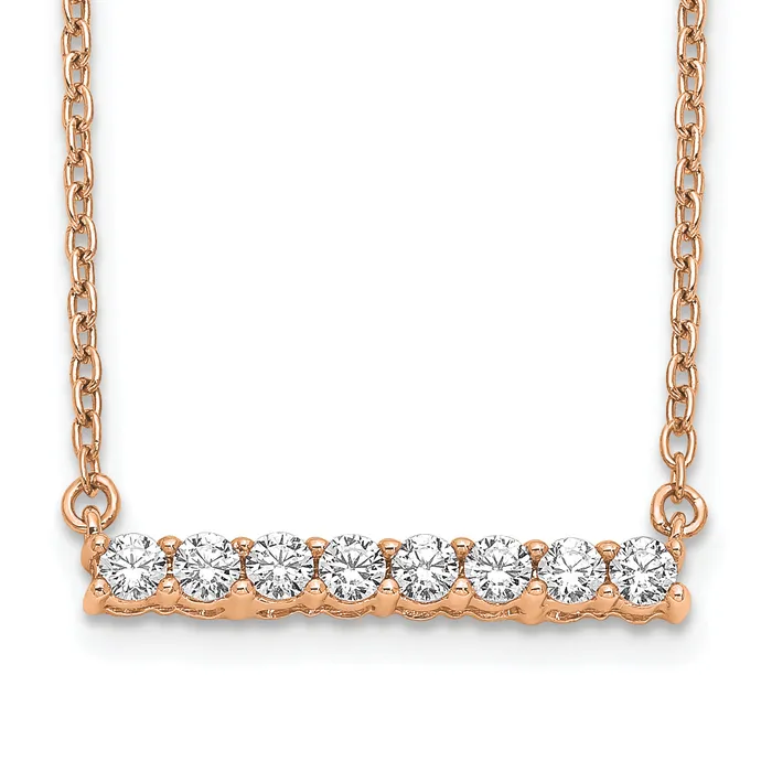 Goldia Necklaces 14k Rose Gold 13 Ct Lab Grown Diamond VSSI G 18 inch Bar Necklace Goldia Necklaces 14k Rose Gold 13 Ct Lab Grown Diamond VSSI G 18 inch Bar Necklace