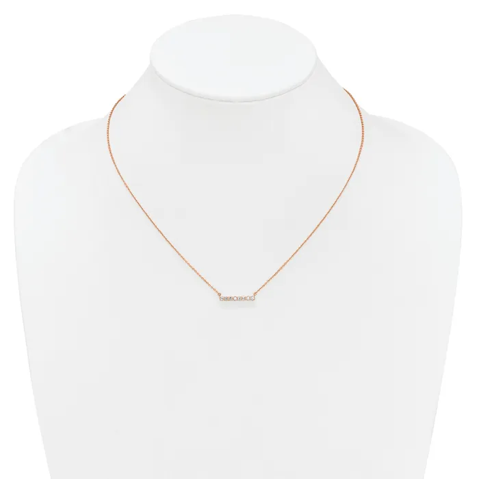 Goldia Necklaces 14k Rose Gold 13 Ct Lab Grown Diamond VSSI G 18 inch Bar Necklace