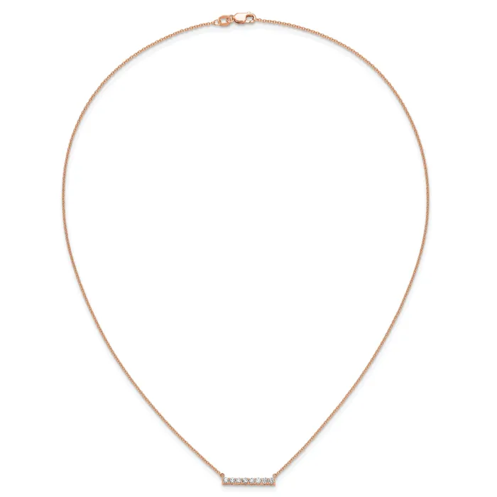 Goldia Necklaces 14k Rose Gold 13 Ct Lab Grown Diamond VSSI G 18 inch Bar Necklace