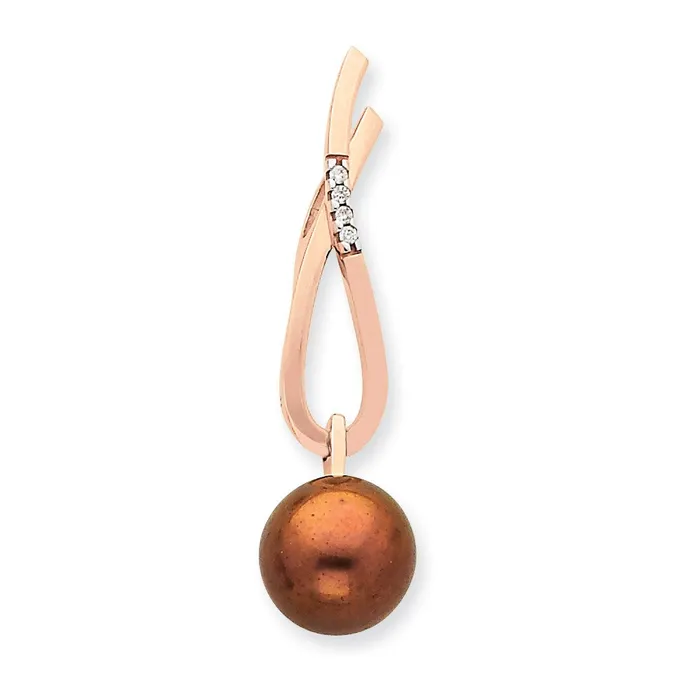 Goldia Necklaces 14k Rose Gold RG Dia Brown FWCP Pendant