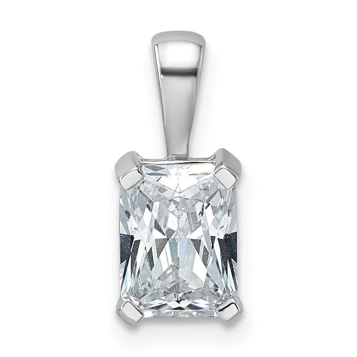 Goldia Necklaces 14k White Gold 1 12 Ct Lab Grown Diamond VSSI G Radiant Four Prong Pendant Goldia Necklaces 14k White Gold 1 12 Ct Lab Grown Diamond VSSI G Radiant Four Prong Pendant