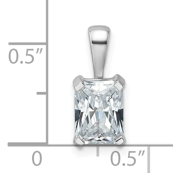 Goldia Necklaces 14k White Gold 1 12 Ct Lab Grown Diamond VSSI G Radiant Four Prong Pendant