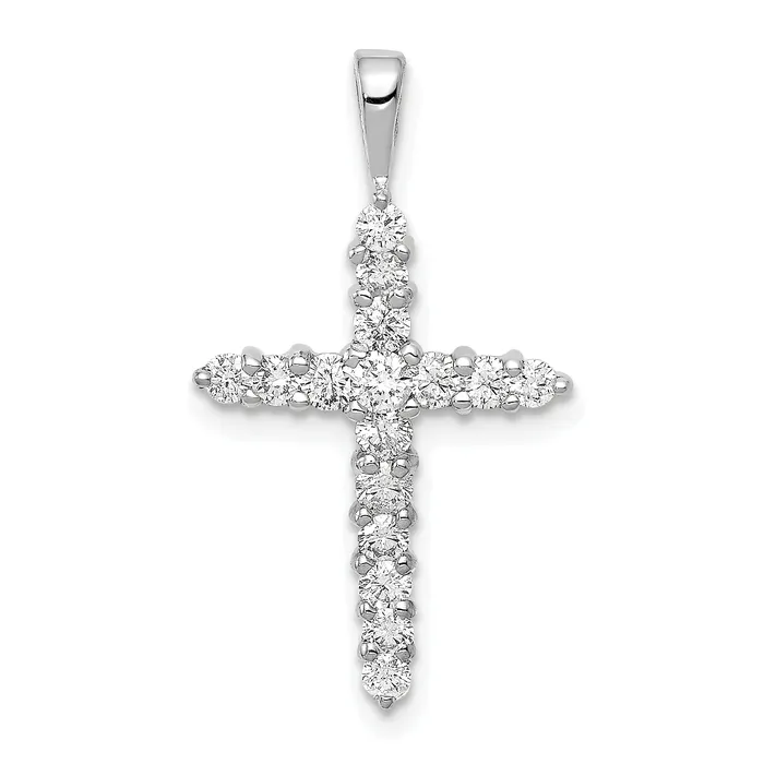 Goldia Necklaces 14k White Gold 12 Ct Lab Grown Diamond VSSI G Cross Pendant Goldia Necklaces 14k White Gold 12 Ct Lab Grown Diamond VSSI G Cross Pendant