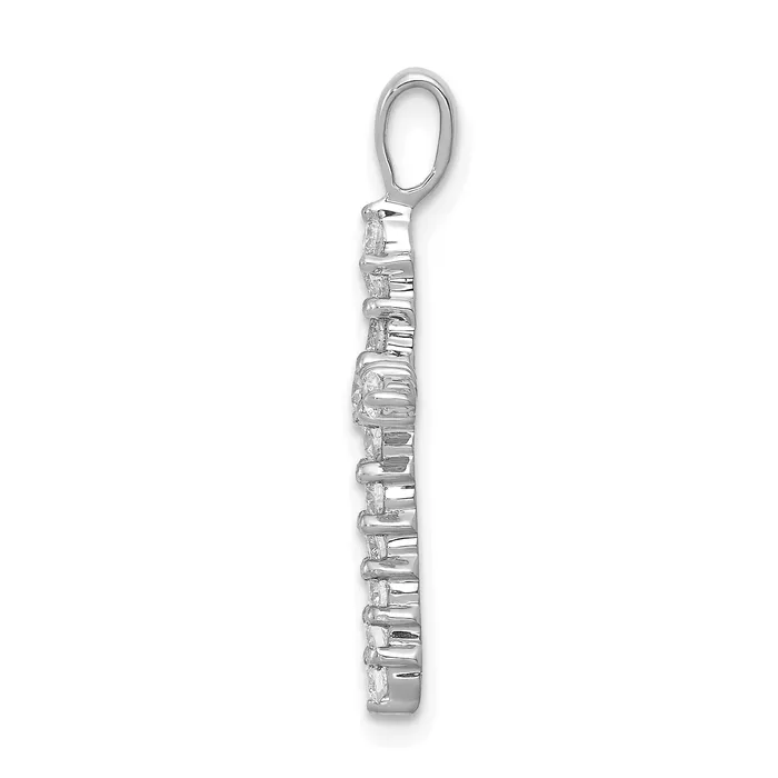 Goldia Necklaces 14k White Gold 12 Ct Lab Grown Diamond VSSI G Cross Pendant