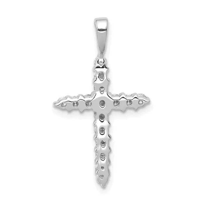 Goldia Necklaces 14k White Gold 12 Ct Lab Grown Diamond VSSI G Cross Pendant